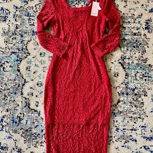 Candies red lace bodycon dress